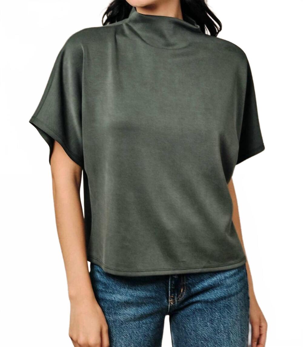 NEW SUNDAY EDITION audrey mock neck top in olive